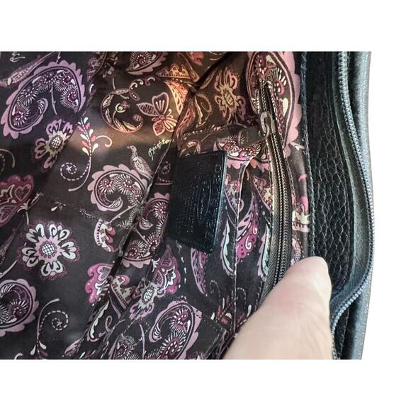 Brighton Women's Black Embroidered Heart Appliqué Shoulder Bags - Picture 9 of 11